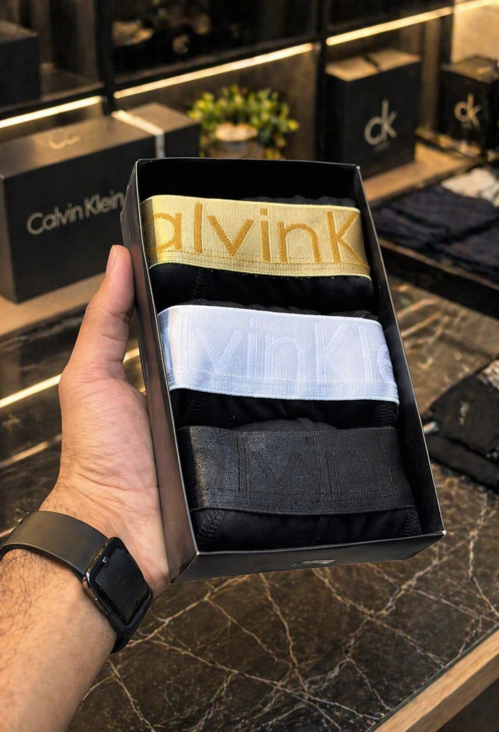 CK Gold Comfort Pack – 3 Premium Quality Boxers