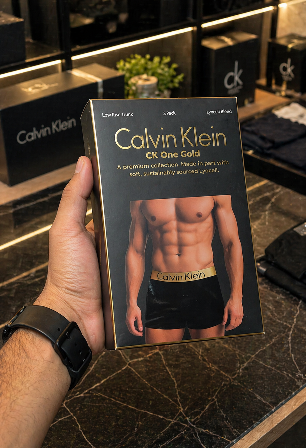 CK Gold Comfort Pack – 3 Premium Quality Boxers